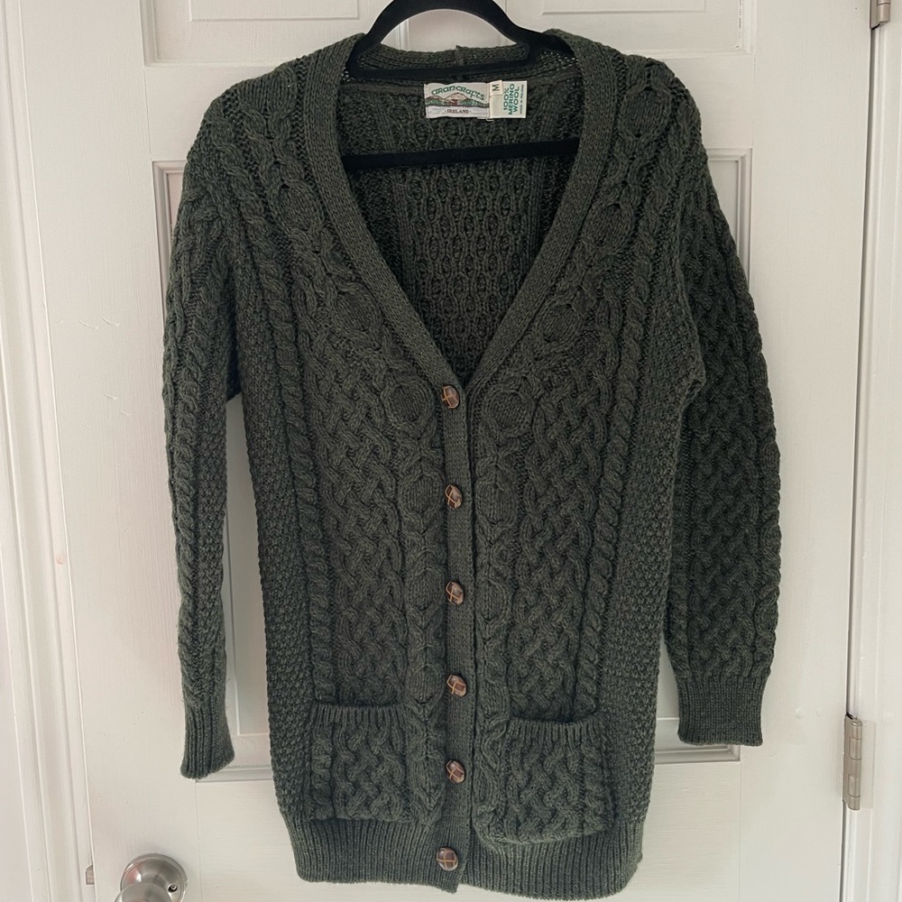 Irish knit Cardigan Sweater M